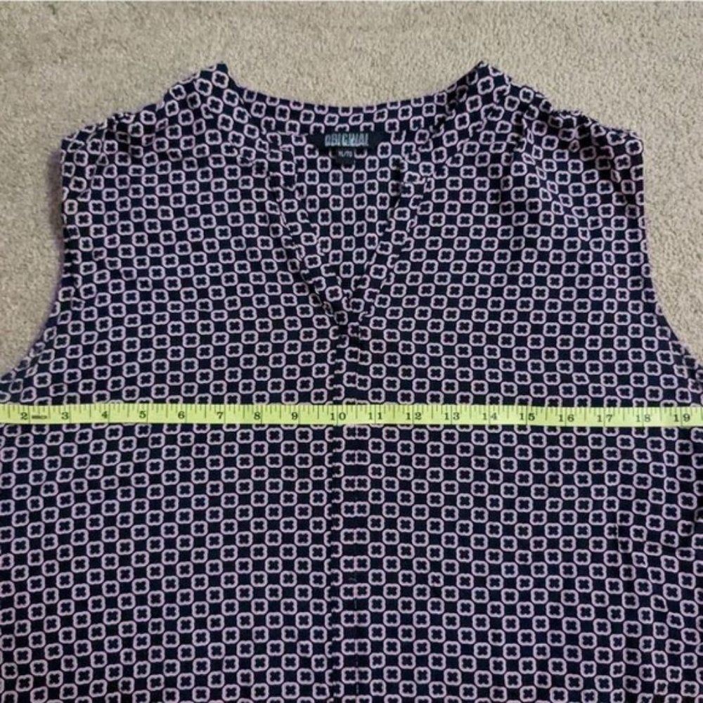 Tank Top Blouse XL Navy blue with Pink Accents 'Original' Brand